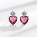 Live Streaming Style Light Luxury Colored Zircon Heart Earrings For Female Niche Exquisite Necklaces, Earrings, Jewelry_ipsvogv.com