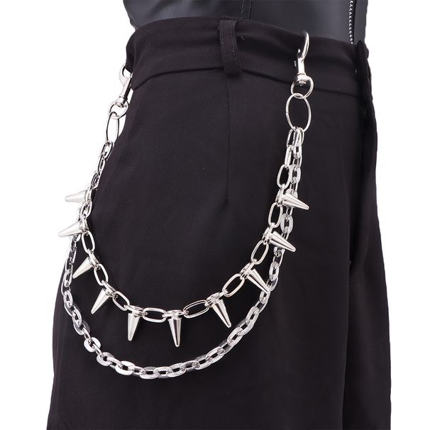 New Style Accessories, Personalized Hip-hop Metal Rivets, Double-layer Pants Waist Chain, Fashionable And Trendy_ipsvogv.com