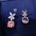 Cao Shichao's sparkling zircon versatile, luxurious, minimalist. They are adorned with and floral earrings_ipsvogv.com