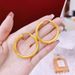 Smooth Plain Ring With Hollow Round Ear Buckles For Women, Simple And Elegant Earrings Made Of Copper Alloy, Fashionable_ipsvogv.com