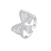 Silver Bow Sparkling Diamond Women's Tail Ring, Niche Design, Instagram Style, Light Luxu, High-end Feeling, New_ipsvogv.com