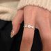 Ins Niche Design Blue Diamond Starry Wave Pure Silver Brushed With Light Luxury And High-end Feel Index Finger Ring For_ipsvogv.com