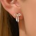 Minimally designed Korean style bow with zircon inlay for female niche, internet famous versatile and earrings_ipsvogv.com