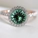 Sanjie New Product Fashionable And Versatile Zircon Women's Two Tone Alloy Inlaid Green Ring_ipsvogv.com