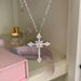 S Pure Silver Beauty God Cross Full Pendant Necklace Exquisite Sparkling Zirconia Light Luxury High Texture Diamond Set_ipsvogv.com