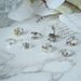 New Combination Butterfly Smiling Love Crying Face Frog Snake Shaped Hollow 8-piece Ring Set_ipsvogv.com