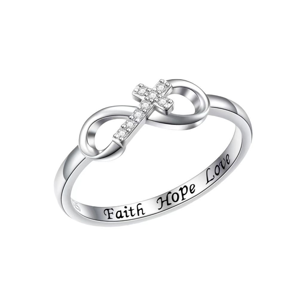 S925 Sterling Silver Ring For Women, Cross 8 Shaped Bowknot, High End English Fashion Trend Ring_ipsvogv.com