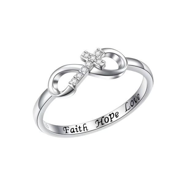 S925 Sterling Silver Ring For Women, Cross 8 Shaped Bowknot, High End English Fashion Trend Ring_ipsvogv.com