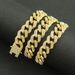 Hip hop full flat ancient Miami bar necklace for men's cool and domineering diamond studded buckle neck chain with a_ipsvogv.com