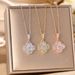 Korean Version Four Leaf Clover Titanium Steel Necklace For Women, Light Luxury, Niche, Diamond Inlaid Lucky Grass_ipsvogv.com