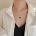 Full Body 【 Titanium Steel 】 Green Love Female Niche Design Minimalist Pendant Short Collarbone Chain Korean Version 【 】_ipsvogv.com
