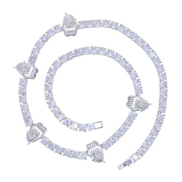 Men And Women's Jewelry Skull Lips And Tongue Tennis Chain Fashion Zircon Tennis Chain Necklace_ipsvogv.com