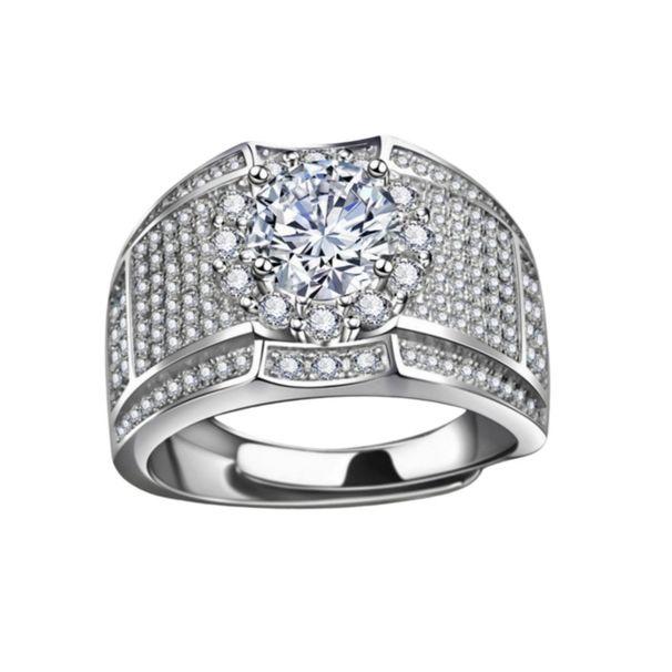 Group Set With Full Diamond Men's Luxury Silver Ring_ipsvogv.com