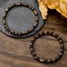 Elastic Volcanic Stone Bracelet Combination Retro Fashion Wood Chip Coconut Shell Men's Stacking Bracelets Hand Jewelry Women_ipsvogv.com