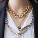 European And American Jewelry New Simple Multi-layer Fashion Versatile Relief Queen Portrait Pendant Alloy Necklace Women_ipsvogv.com