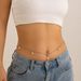 Sexy Rhinestone Tassel Pendant BodyChain Simple Round Bead Chain Navel Nail Waist Accessory_ipsvogv.com