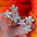 Cao Shi's Small Fresh Flower Jewelry Set With Micro Inlaid Zircon Earrings, Elegant Rural Style Neck Chain_ipsvogv.com