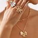 E12763 temperament high-end earrings Instagram blogger's same sweet bow ring collarbone chain_ipsvogv.com