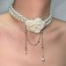 French Camellia Pearl Necklace, Light Luxury, Niche Design, High-end Feel, Long Waist Small Fragrance Style, Body Chain,_ipsvogv.com