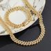 Rhombus Chain New High-Quality Tight 11mm Alloy Rhinestone Cuban Necklace_ipsvogv.com