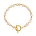Natural freshwater pearl irregular high grade elegant handmade bracelet copper plated K real gold OT buckle sweet jewelry_ipsvogv.com