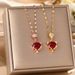 net Red Titanium Steel Necklace Female Cat's Eye Stone Fox Pendant Fashion Collarbone With Diamond Sweater Chain_ipsvogv.com