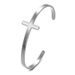 Hip Hop Jewelry Stainless Steel Bare Cross Open Bracelet Black Men's And Women's Bracelet Simple Style_ipsvogv.com