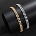 Men’s Jewelry Set Fashion Hip Hop Bracelet 6mm Cuban Chain Spring Buckle Single Row Zircon Personality Versatile Simple Men's Hip Hop Accessories_ipsvogv.com