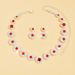 2024 Fashion Jewelry Luxury Wedding Party Women's Accessories Round Water Drop Necklace Earrings Set_ipsvogv.com