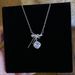 S Pure Silver Bow Square Sugar Necklace For Women, Niche Design, Light Luxury Temperament, High-end Feel, Versatile_ipsvogv.com