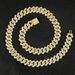 Wow, 15MM Hip Hop Cuban Chain Flip Full Diamond Trendy Bracelet, Gold Silver Necklace_ipsvogv.com