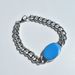 Hip Hop Men's Cuban Blue Resin Curved Salman Khan Chain Bracelet_ipsvogv.com