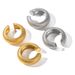 INS Wind Internet Celebrity Same Style Earrings Stainless Steel Coarse Cylinder Fish Scale Shaped C-shaped Earclip Non_ipsvogv.com