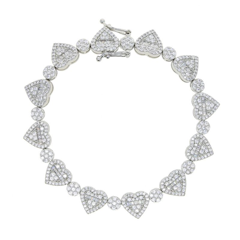 Women's Jewelry Full Diamond Zircon Heart Shaped Bracelet Niche Ins Style Personality Simple High End Ladies Bracelet_ipsvogv.com
