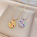 【 Full Body Titanium Steel 】 Colored Zirconium Circular Plate Extremely Simple Blast Furnace Genuine Gold Necklace For 【 】 【 】 【 】_ipsvogv.com