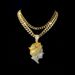 Set Of Fashion Hip-Hop Queen Avatar Long Layered Full Diamond Cuban Chain Necklace_ipsvogv.com