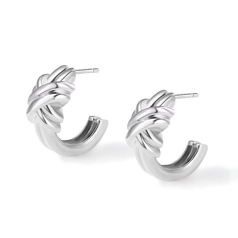 Women's Jewelry Winding C Shaped Earrings Light Luxury High End Design French Fashion Versatile Earrings Simple Earrings_ipsvogv.com