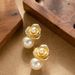 French Exquisite Fashion High Gloss Shi Jia Pearl Flower For Women With Versatile Temperament And High-end Silver Needle_ipsvogv.com