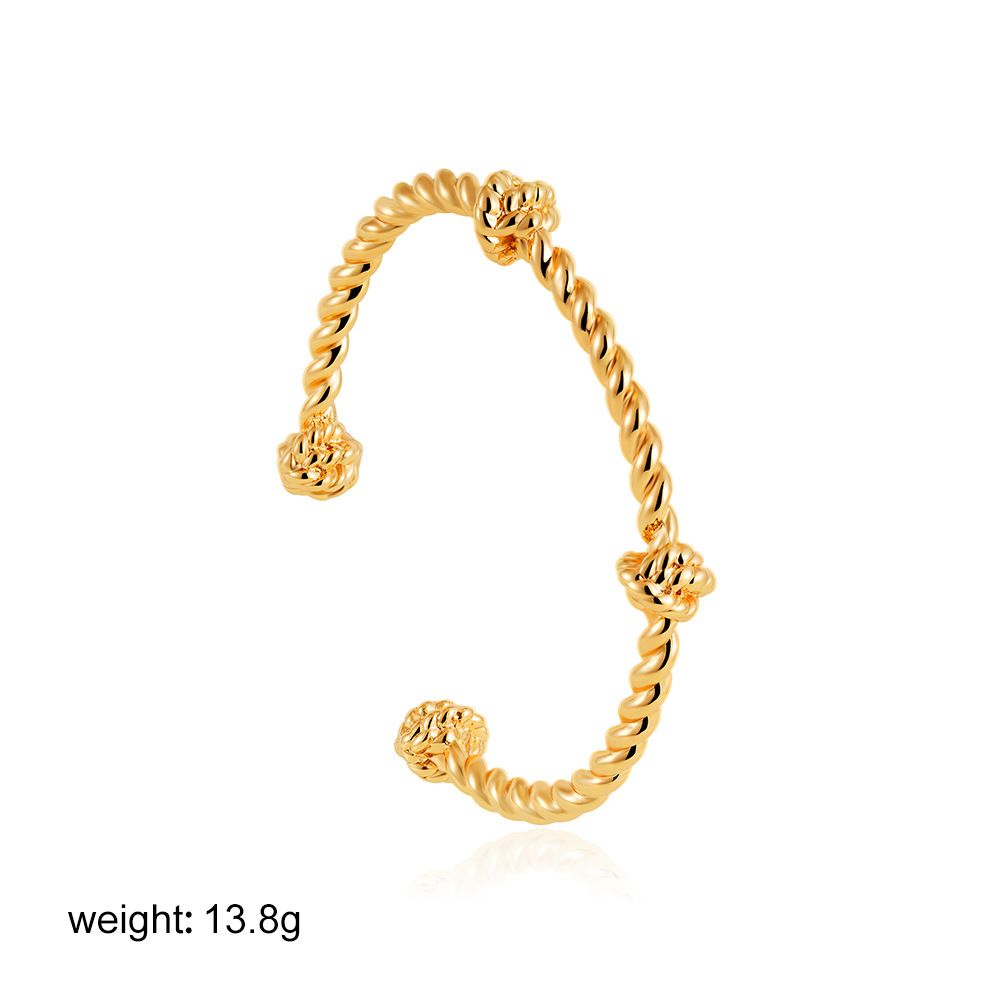 Women’s Jewelry Set Fashion Gold Twist Knotted Open Bracelet Fashionable And Versatile Temperament High End Bracelet For Women_ipsvogv.com