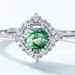 Natural Geometric Water Grass Agate Open Ring Female S925 Silver Full Inlaid Colored Gem Personality Ring_ipsvogv.com