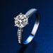 Mosang Stone Diamond Ring, 1 Carat Pure Silver Single Row Wedding Proposal Gift Ring for Girlfriend_ipsvogv.com