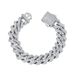 Jin Ao Hip-Hop 14MM Diamond-Shaped Double Row Full Diamond Cuban Chain Men's Necklace Bracelet Trendy_ipsvogv.com