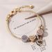 Family Beautiful Love Light Luxury Versatile Bee Peach Heart Pendant Water Diamond Bucket Bead Bracelet_ipsvogv.com