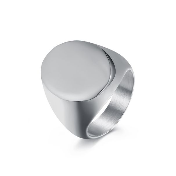 Simple large glossy seal titanium steel ring ring men's large personality cold style high end hand jewelry_ipsvogv.com