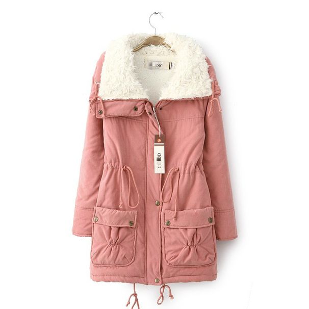 Women's Clothing thickened women's workwear cotton coat women's medium and long lamb wool cotton coat winter coat large size coat_ipsvogv.com