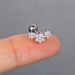 Unisex piercing earrings for women with micro inlaid zircon butterfly flower screw ear bone studs popular earrings_ipsvogv.com