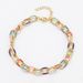 Titanium Steel Colorful Oil Drip Cuban For Women, Unique Design, Light Luxury, High-end Feel, Couple Bracelet Jewelry_ipsvogv.com