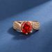 New 3-carat Pomegranate Red Zircon Champagne Gold Jewelry Colorful Treasure Pendant Women's Light Luxury High Grade Ring_ipsvogv.com