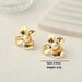 Design Sense Gold Simple Three-Dimensional Rose Flower Stud Earrings Jewelry_ipsvogv.com