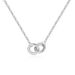 Women's Jewelry S925 Sterling Silver Fashion Simple Double Ring Necklace Fashion Mobius Clavicle Chain Accessories_ipsvogv.com